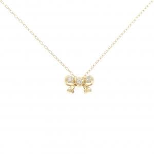 K18YG ribbon Diamond necklace 0.07CT