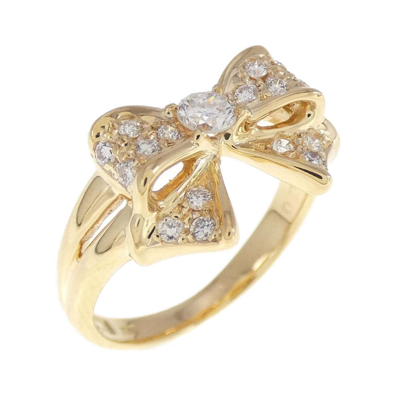 K18YG 丝带钻石戒指 0.26CT