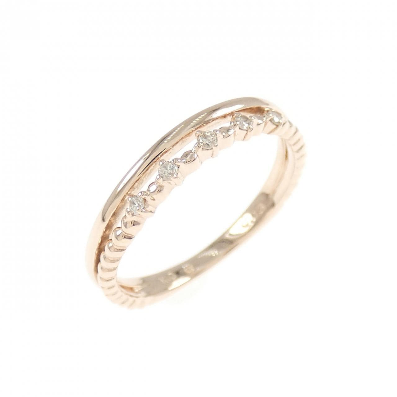 K10PG ダイヤモンド ピンキー リング 0.03CT