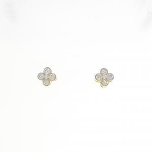 【リメイク】K18YG フラワー ダイヤモンド ピアス 0.20CT