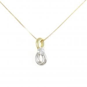 K18YG/PT900 ダイヤモンド ネックレス 0.368CT