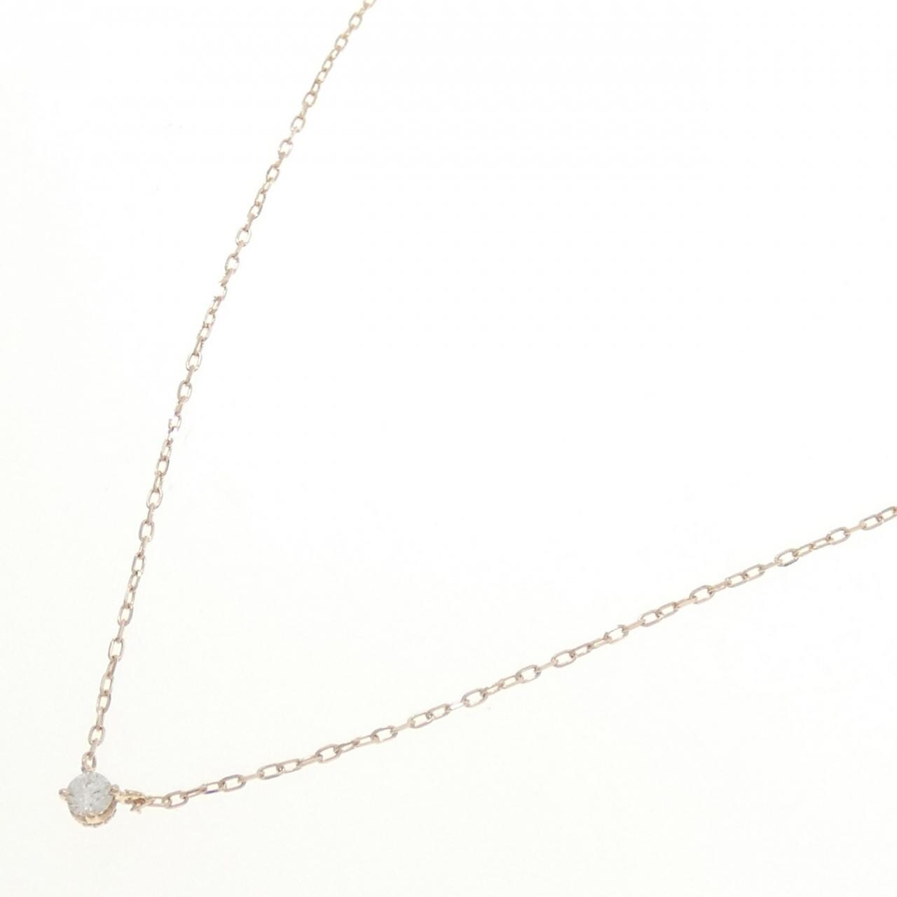 K10PG ソリティア ダイヤモンド ネックレス 0.10CT