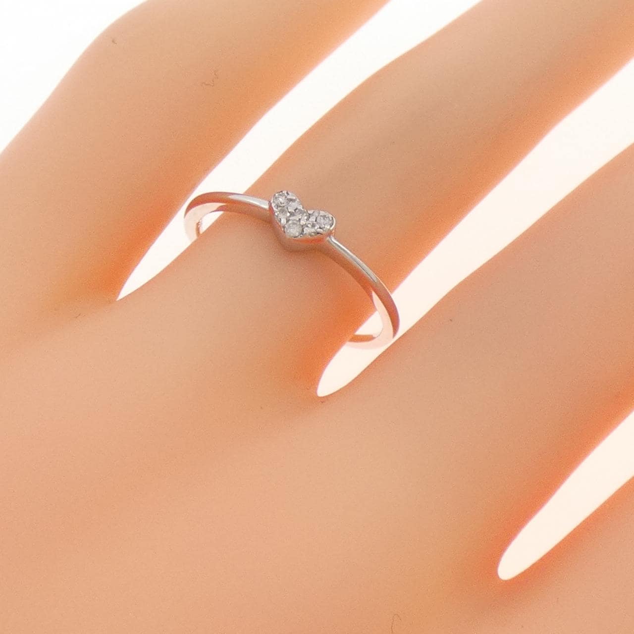 K10WG ハート ダイヤモンド リング 0.05CT