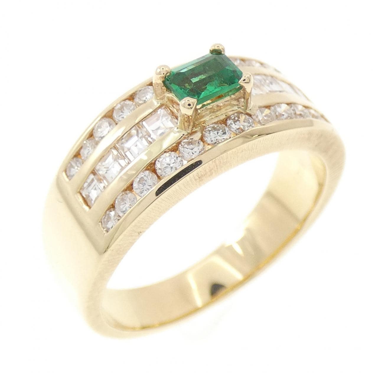 K18YG エメラルド リング 0.18CT