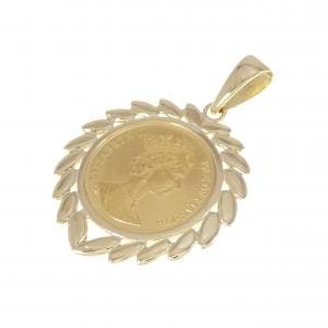 K18YG (frame) coin pendant