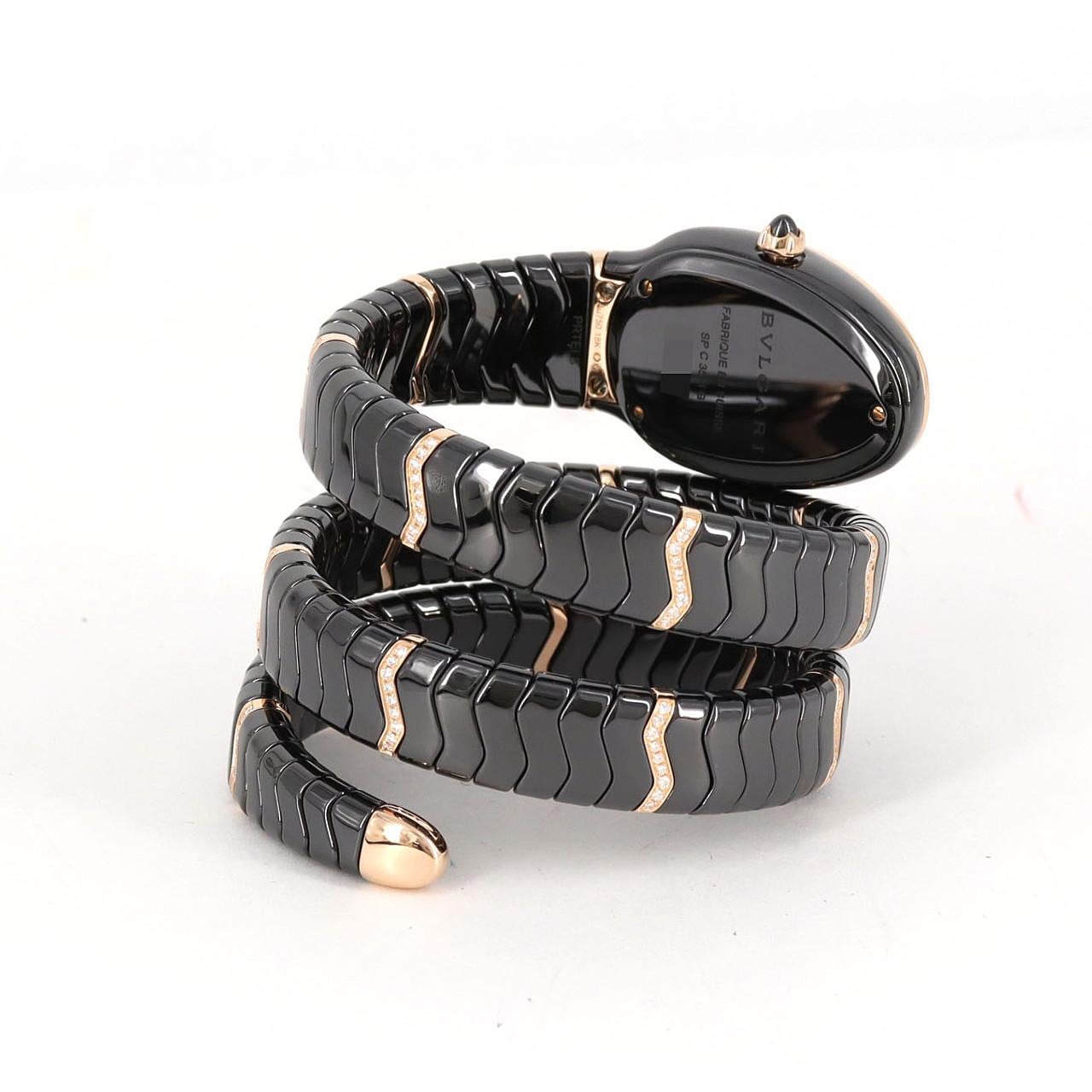 ブルガリ セルペンティスピガ セラミックxPG/D･ブレスD Sサイズ SPC35BG/103199 PG･RG クォーツ