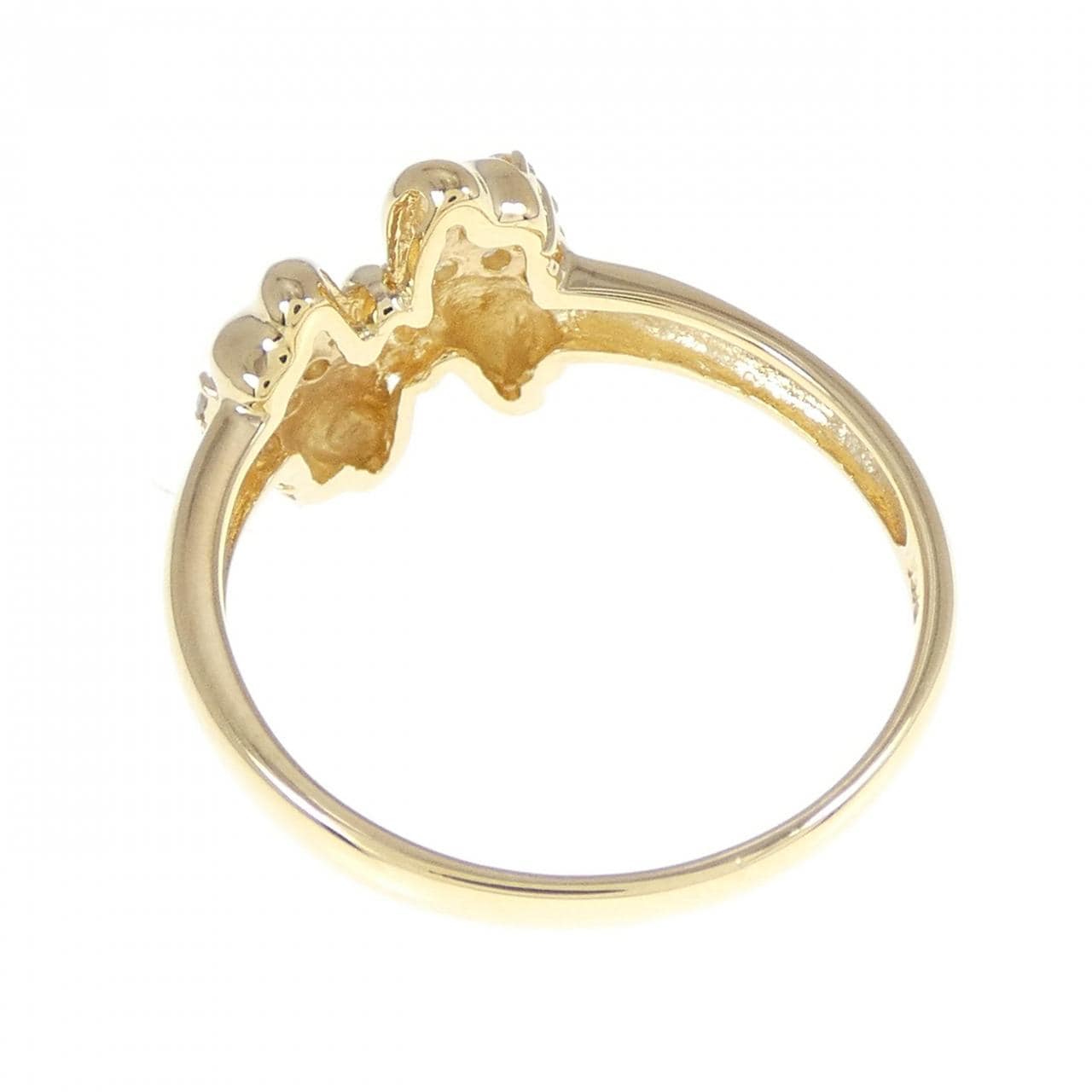 K18YG リボン ダイヤモンド リング 0.15CT