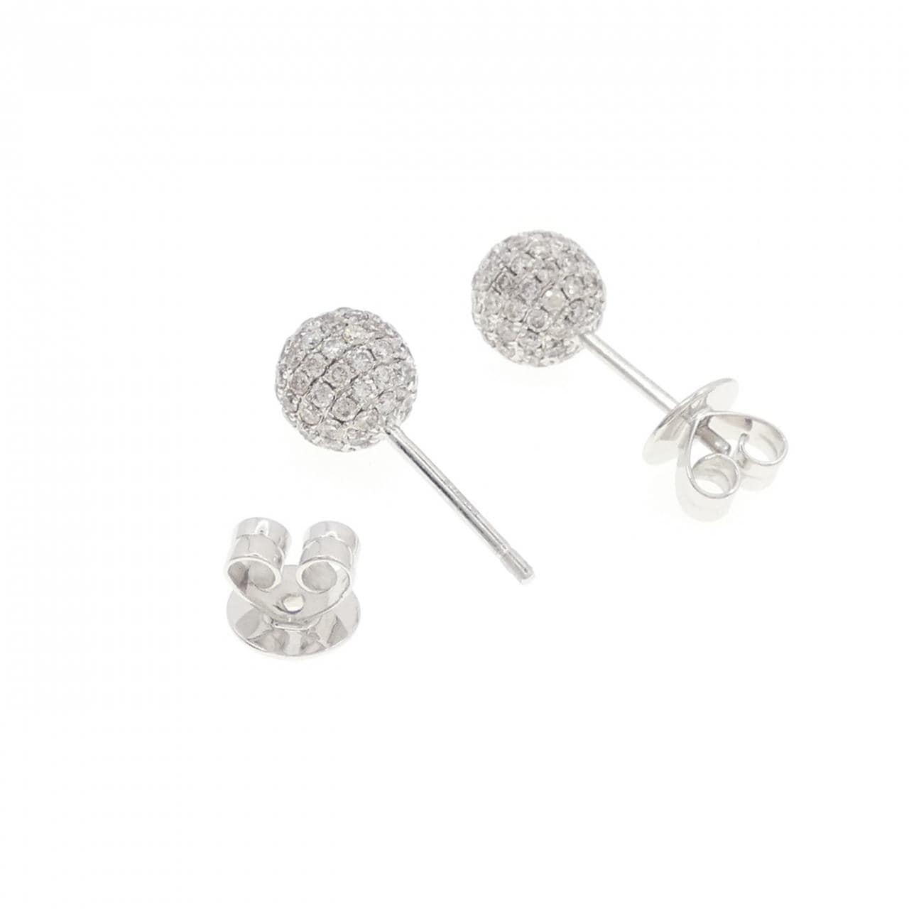 K18WG/750WG パヴェ ダイヤモンド ピアス 1.16CT