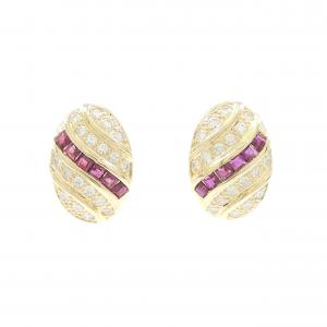 18KYG ルビー イヤリング 0.99CT