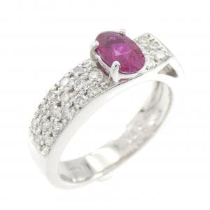 K18WG ルビー リング 0.55CT