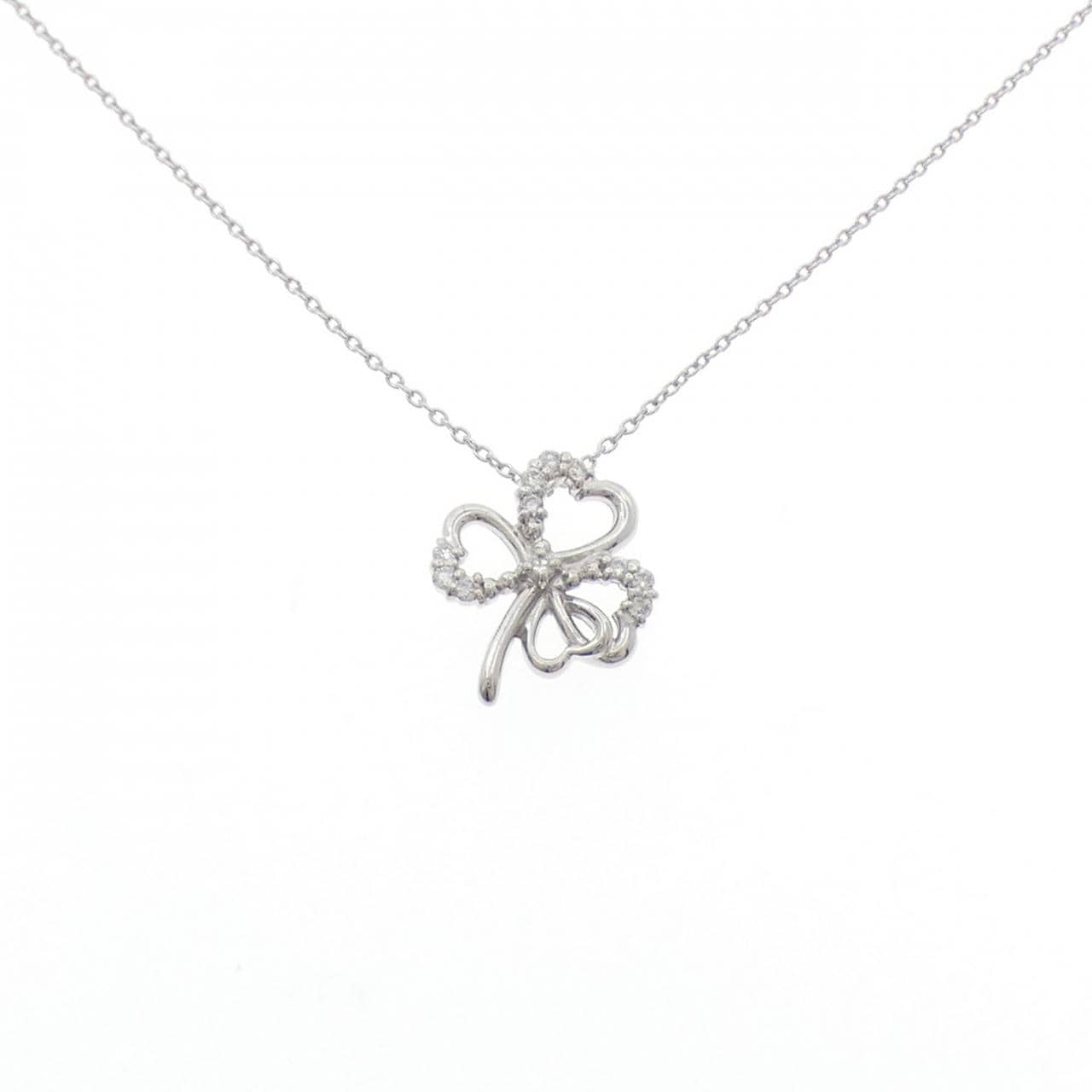 PT900/PT850 Clover Diamond Necklace 0.10CT