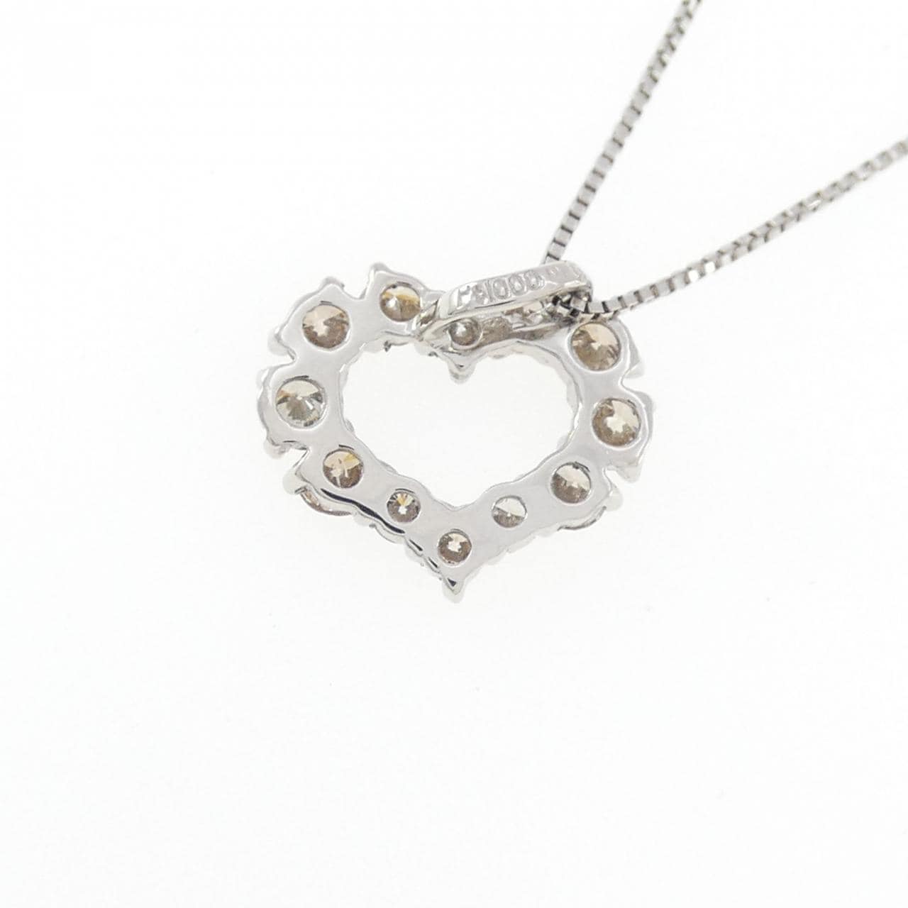 PT1000/PT850 ハート ダイヤモンド ネックレス 0.5CT
