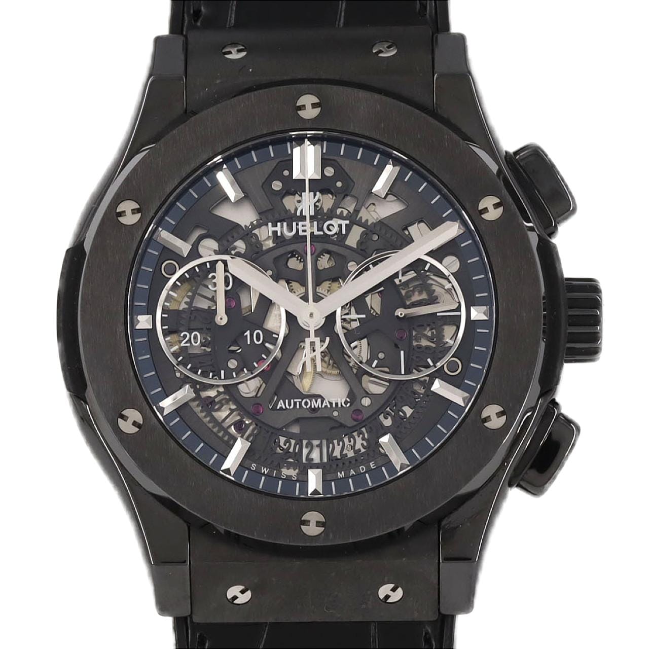 ウブロ クラシックフュージョンアエロフュージョンクロノグラフブラックマジック 525.CM.0170.RX セラミック 自動巻