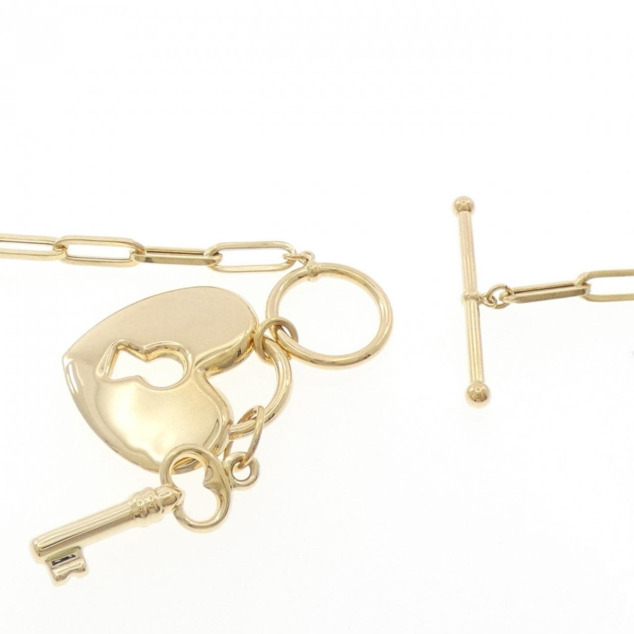 K18YG ハート×キー ネックレス