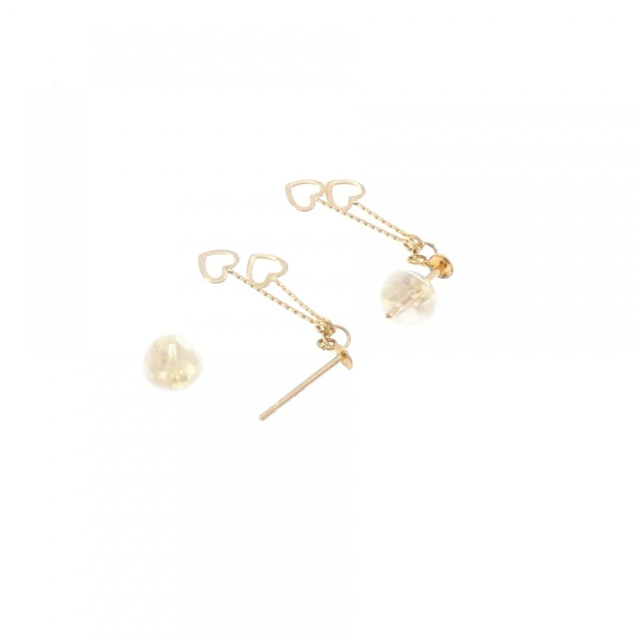 K18YG ハート ピアス