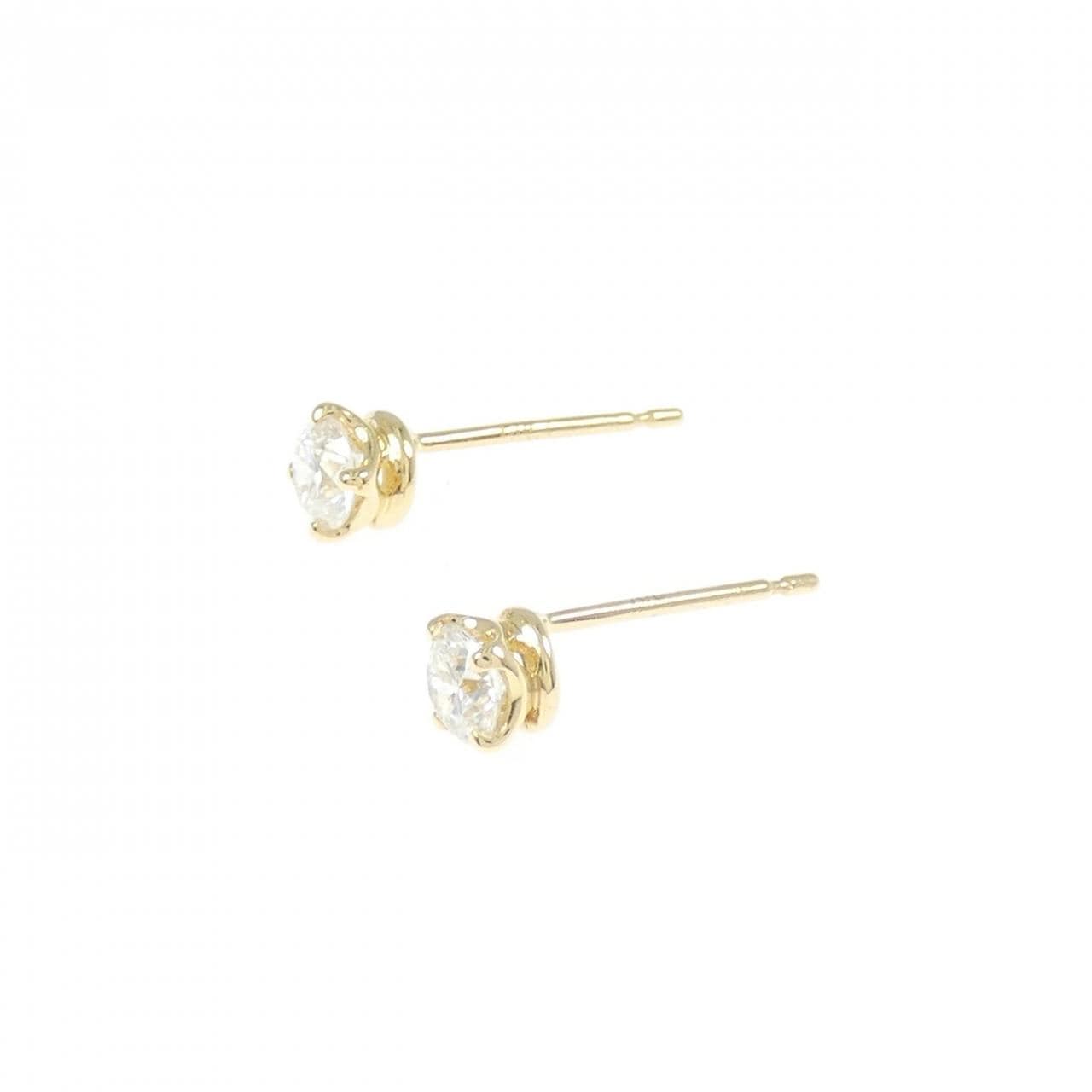 K18YG ソリティア ダイヤモンド ピアス 0.30CT