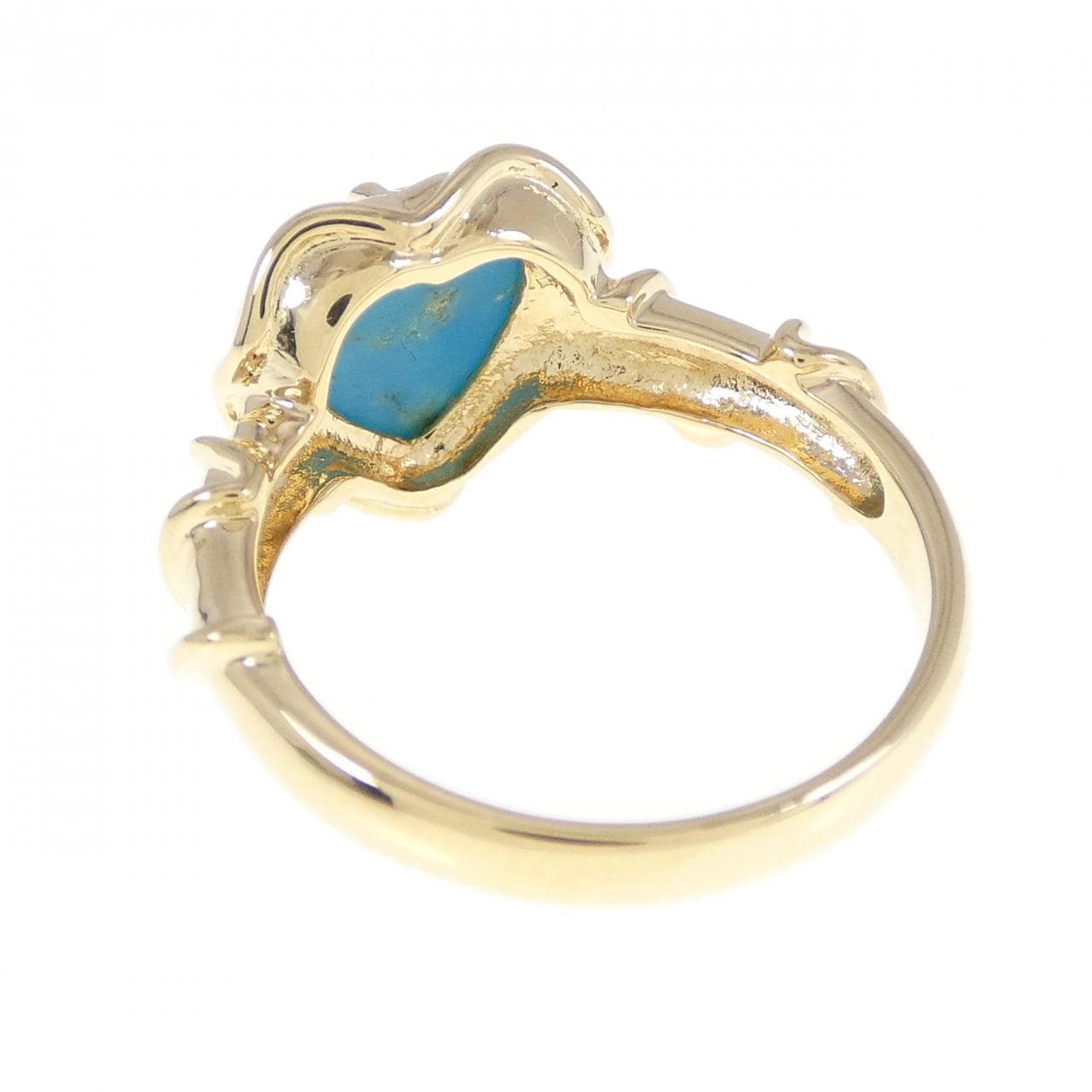 K18YG heart turquoise ring