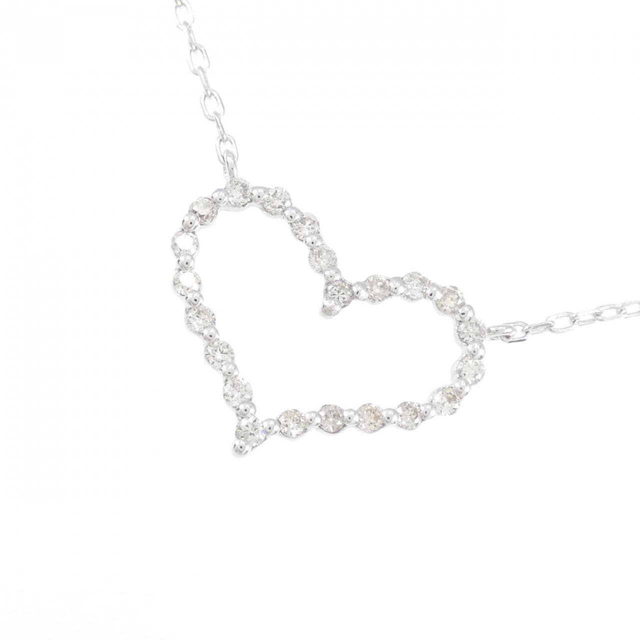 K10WG ハート ダイヤモンド ネックレス 0.22CT