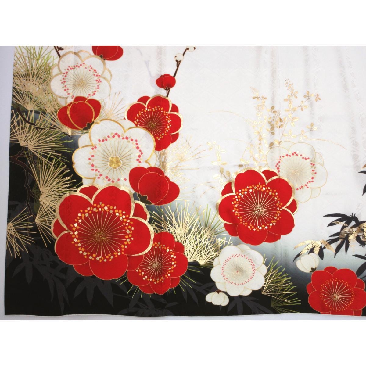 振袖　友禅金彩加工　刺繍入りボカシ染