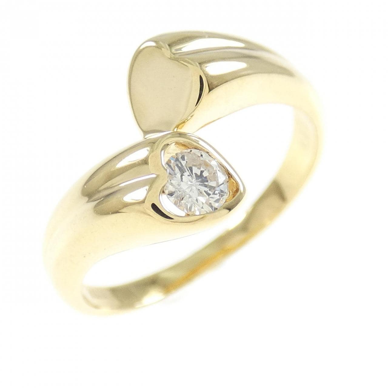 K18YG ハート ダイヤモンド リング 0.13CT
