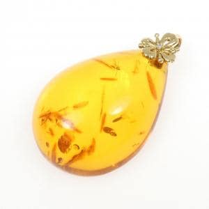 K18YG 琥珀 ペンダント