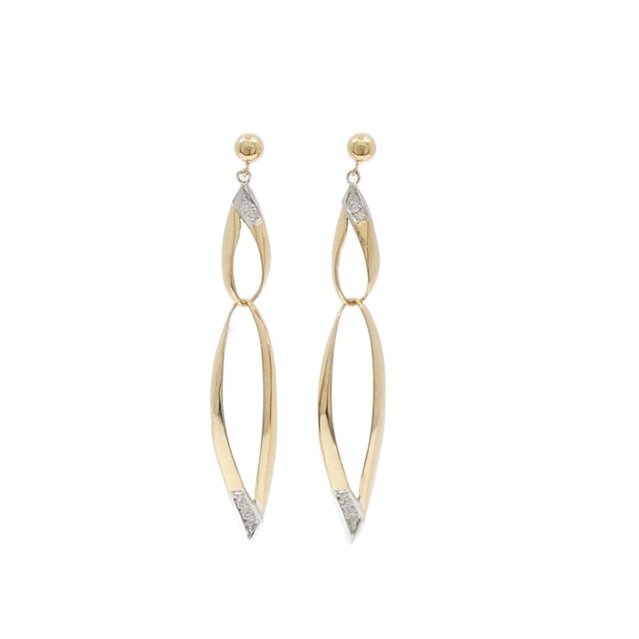 K18YG/K18WG ダイヤモンド ピアス 0.08CT