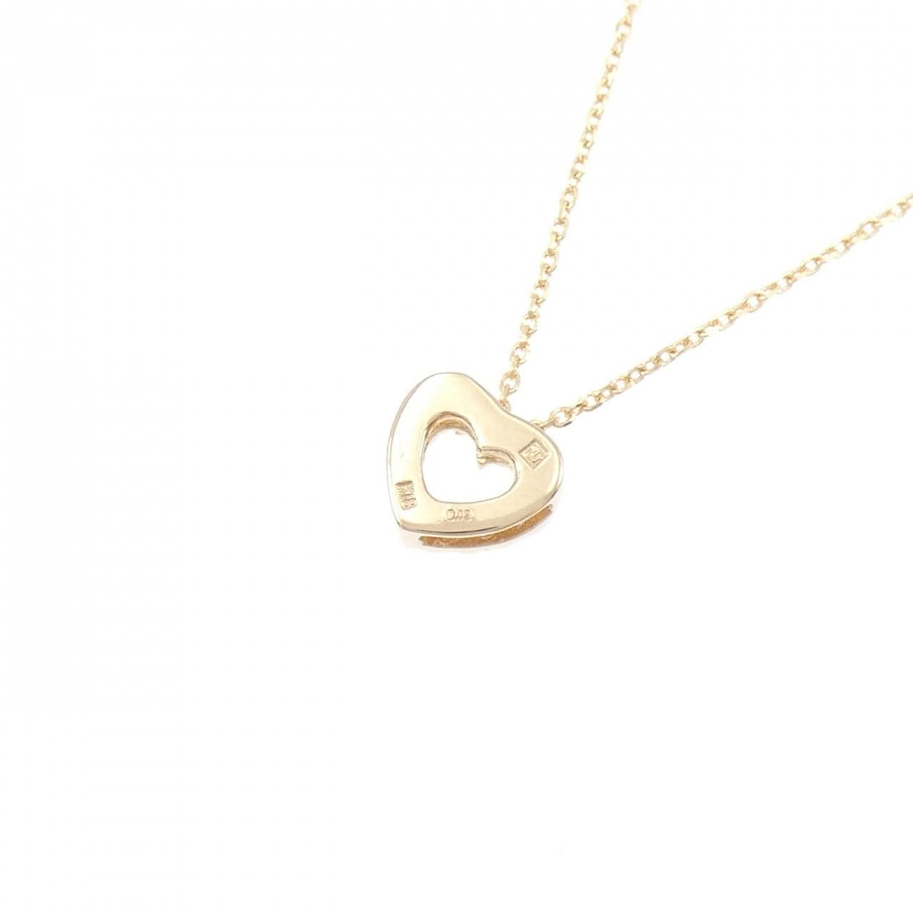 K18PG ハート ダイヤモンド ネックレス 0.09CT