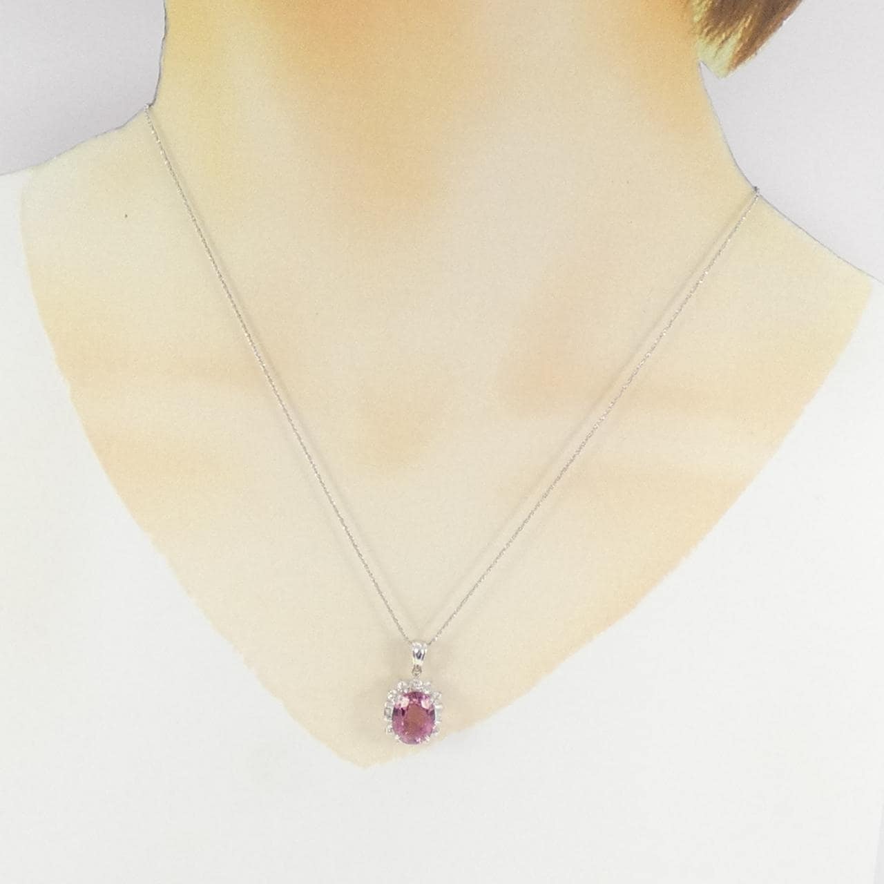 K18WG トルマリン ネックレス 3.74CT