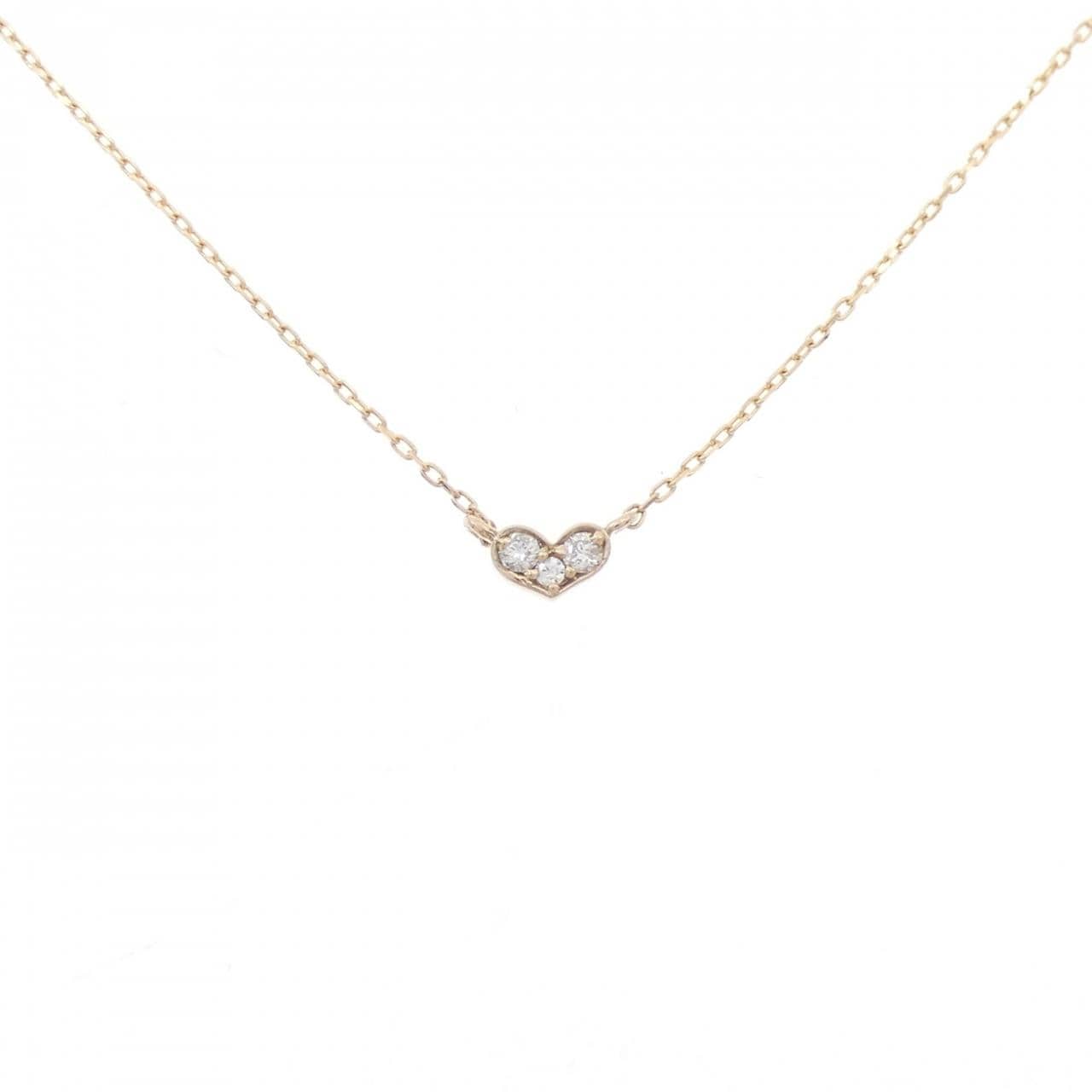 K18YG ハート ダイヤモンド ネックレス 0.05CT