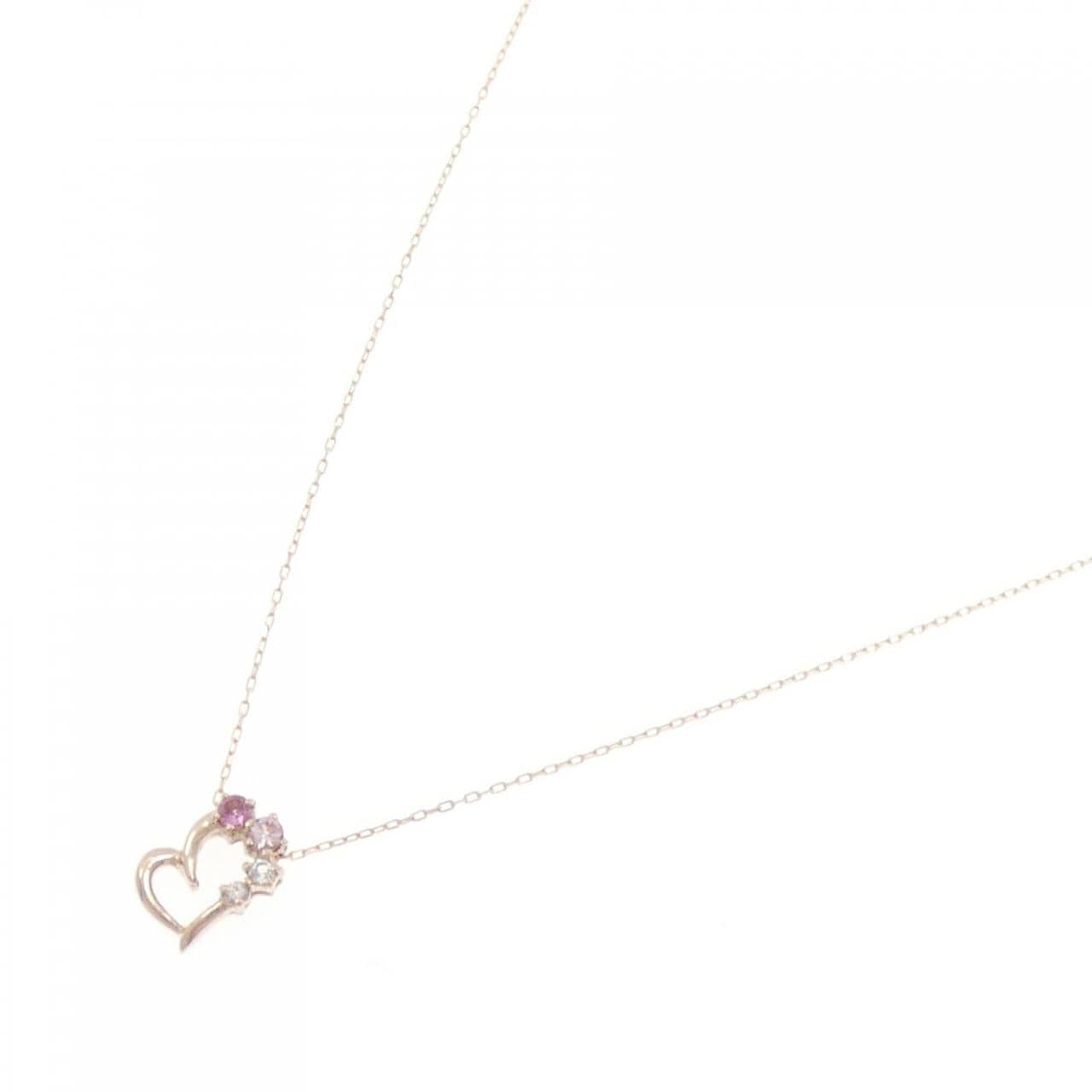 K10PG ハート トルマリン ネックレス