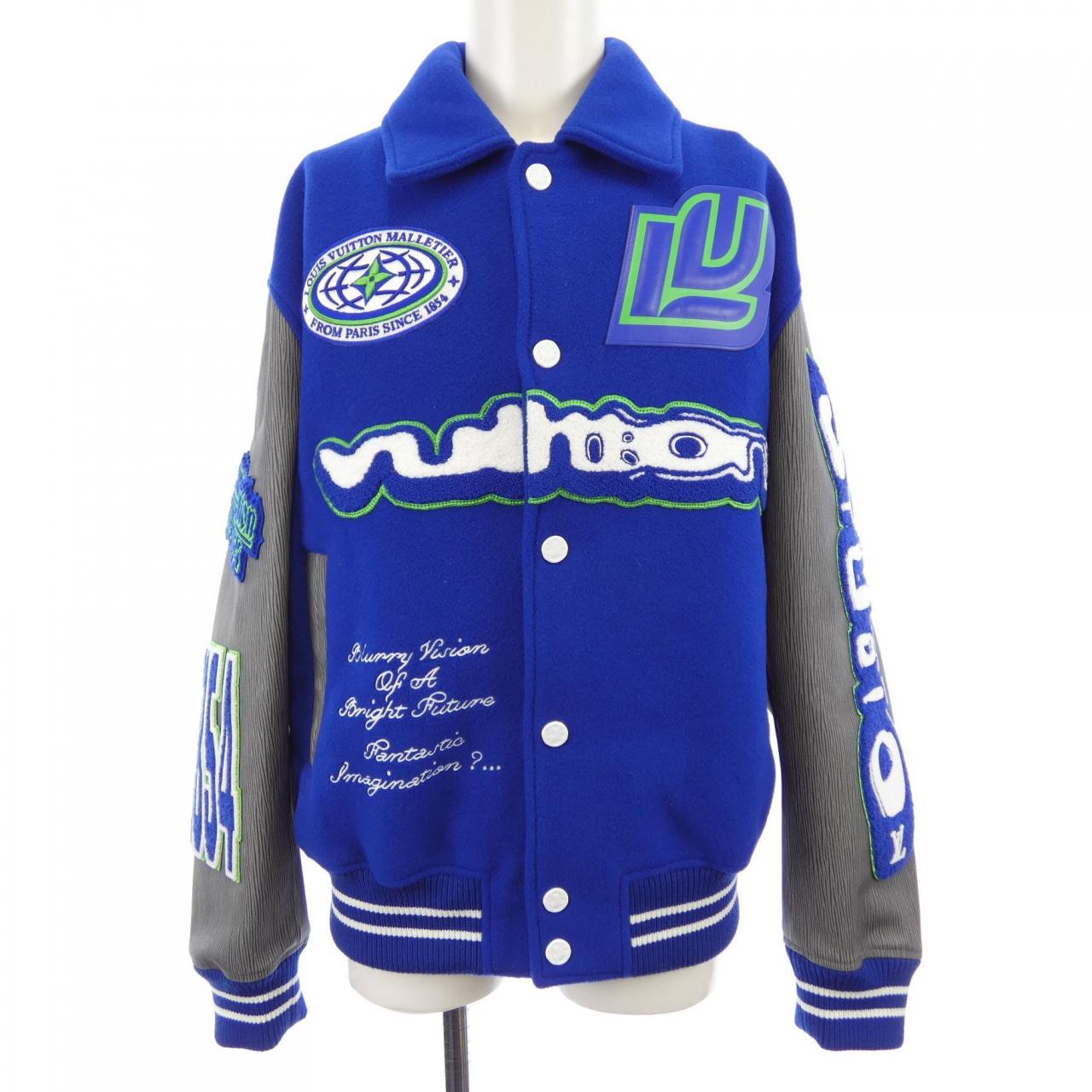 ルイヴィトン LOUIS VUITTON エンブロイダードバーシティブルゾン HPL66ECAW スタジャン