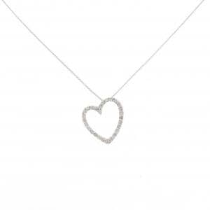 K18WG/750WG ハート ダイヤモンド ネックレス 0.2CT