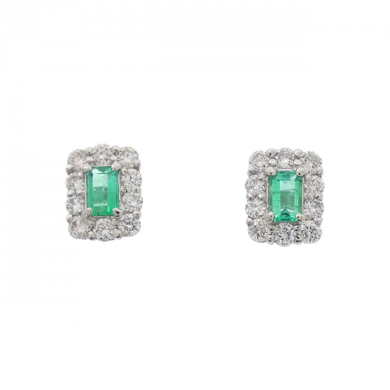 [新品] PT900 祖母绿耳环 0.20CT