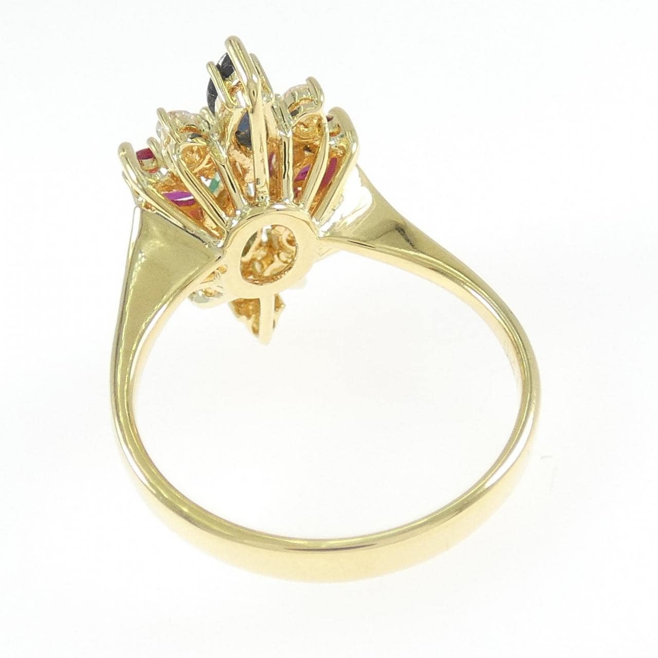 750YG カラーストーン リング