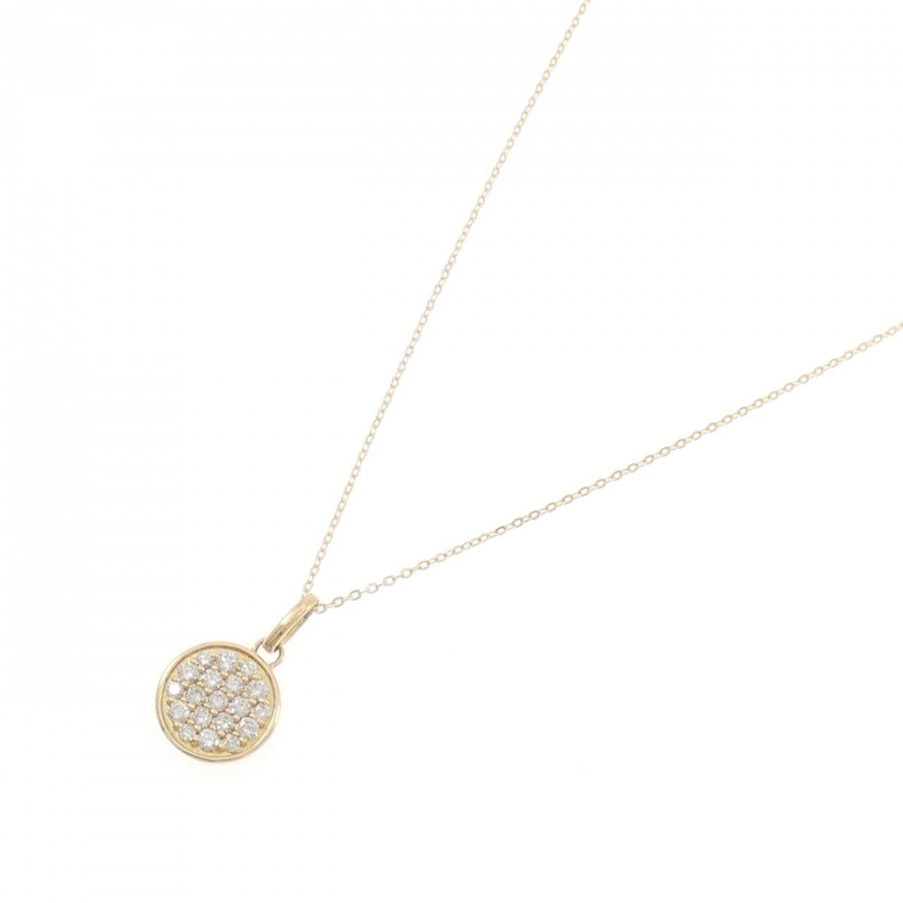 K18YG パヴェ ダイヤモンド ネックレス 0.31CT