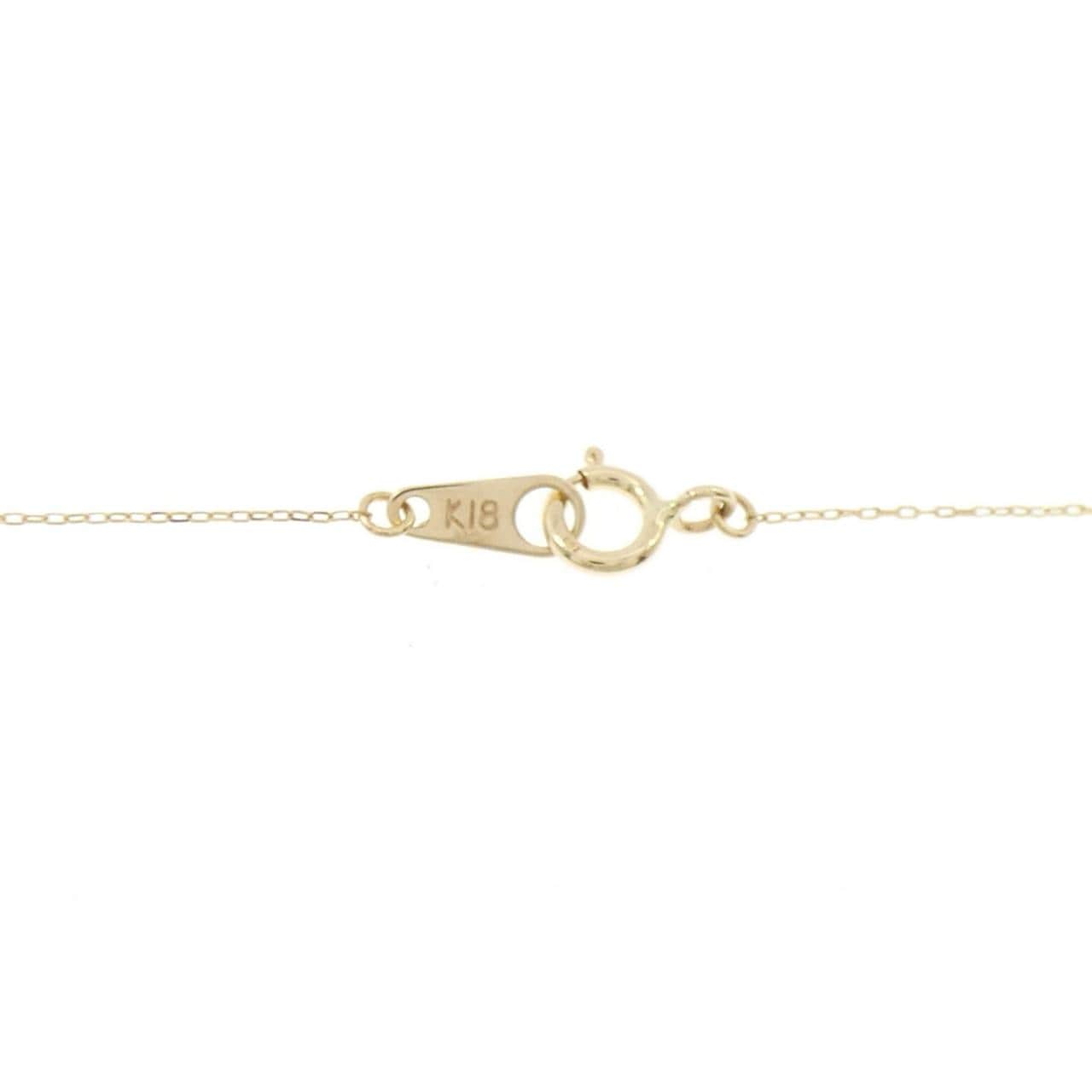 K18YG フラワー ダイヤモンド ネックレス 0.10CT