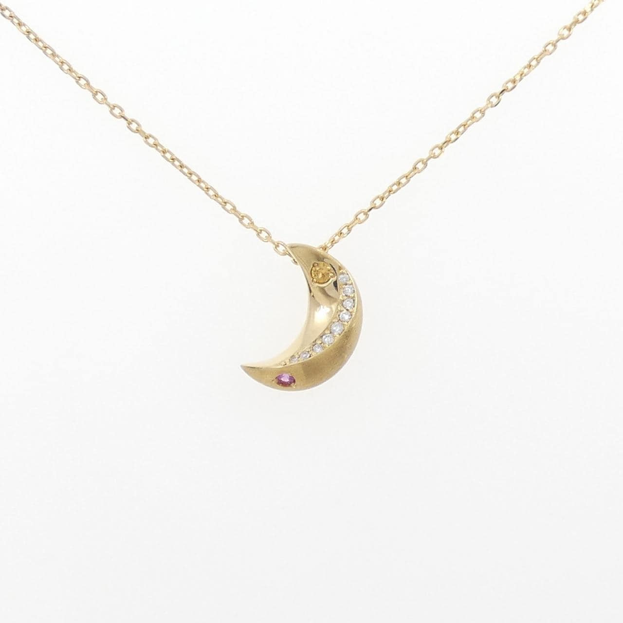 K18YG Moon Sapphire Necklace 0.07CT