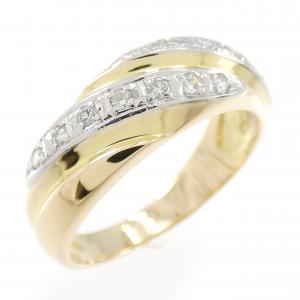 K18YG/PT850 ダイヤモンド リング 0.17CT