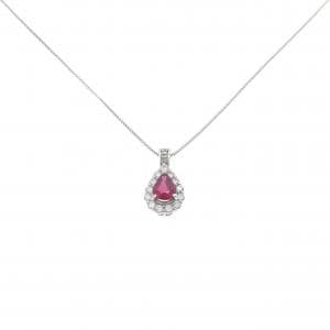 PT900/PT850 ルビー ネックレス 0.54CT