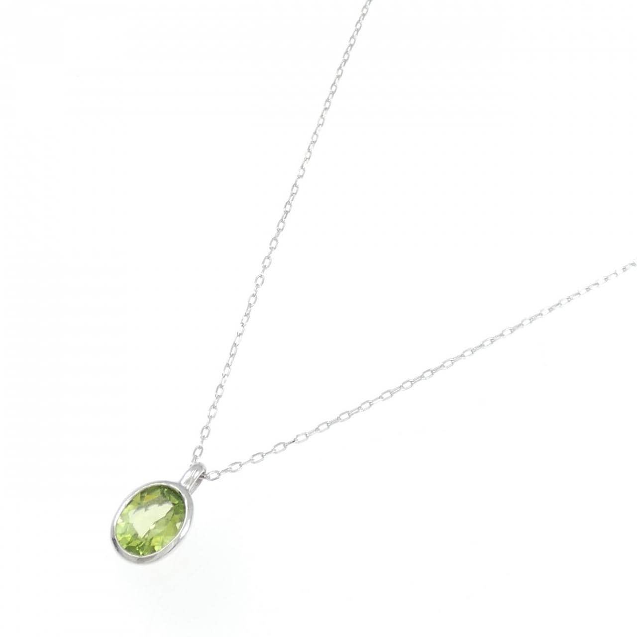 K18WG ペリドット ネックレス 1.20CT