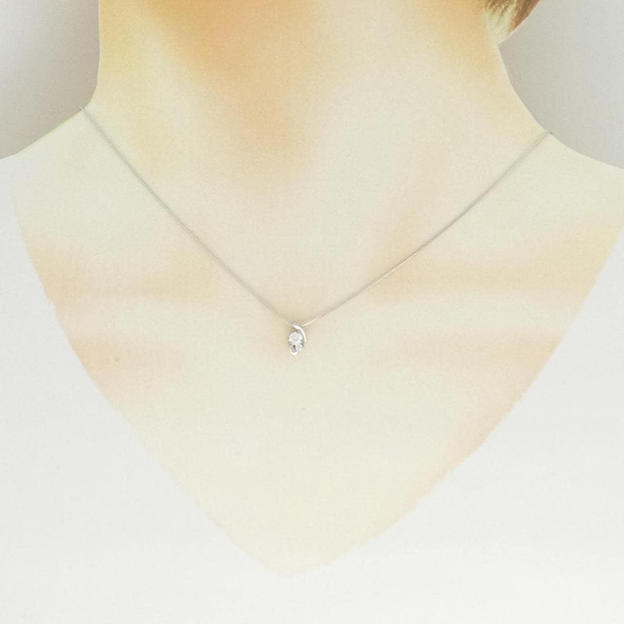 K18WG ダイヤモンド ネックレス 0.15CT