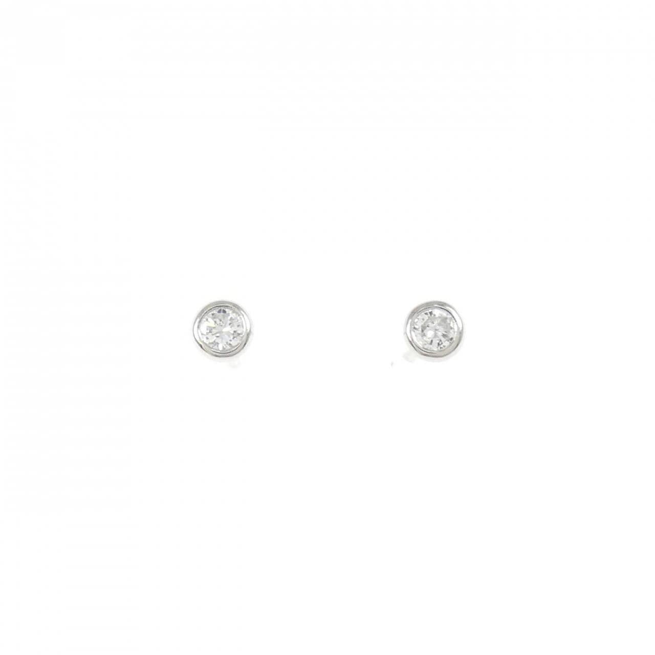 PT900 ソリティア ダイヤモンド ピアス 0.10CT
