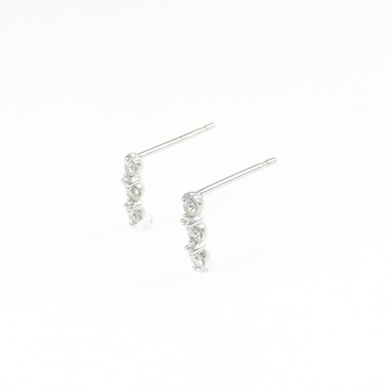 K14WG ダイヤモンド ピアス 0.12CT