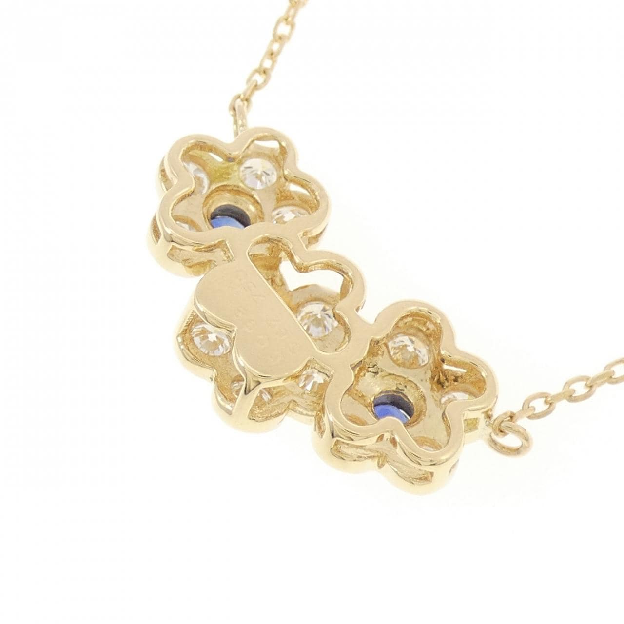 K18YG フラワー サファイヤ ネックレス 0.67CT