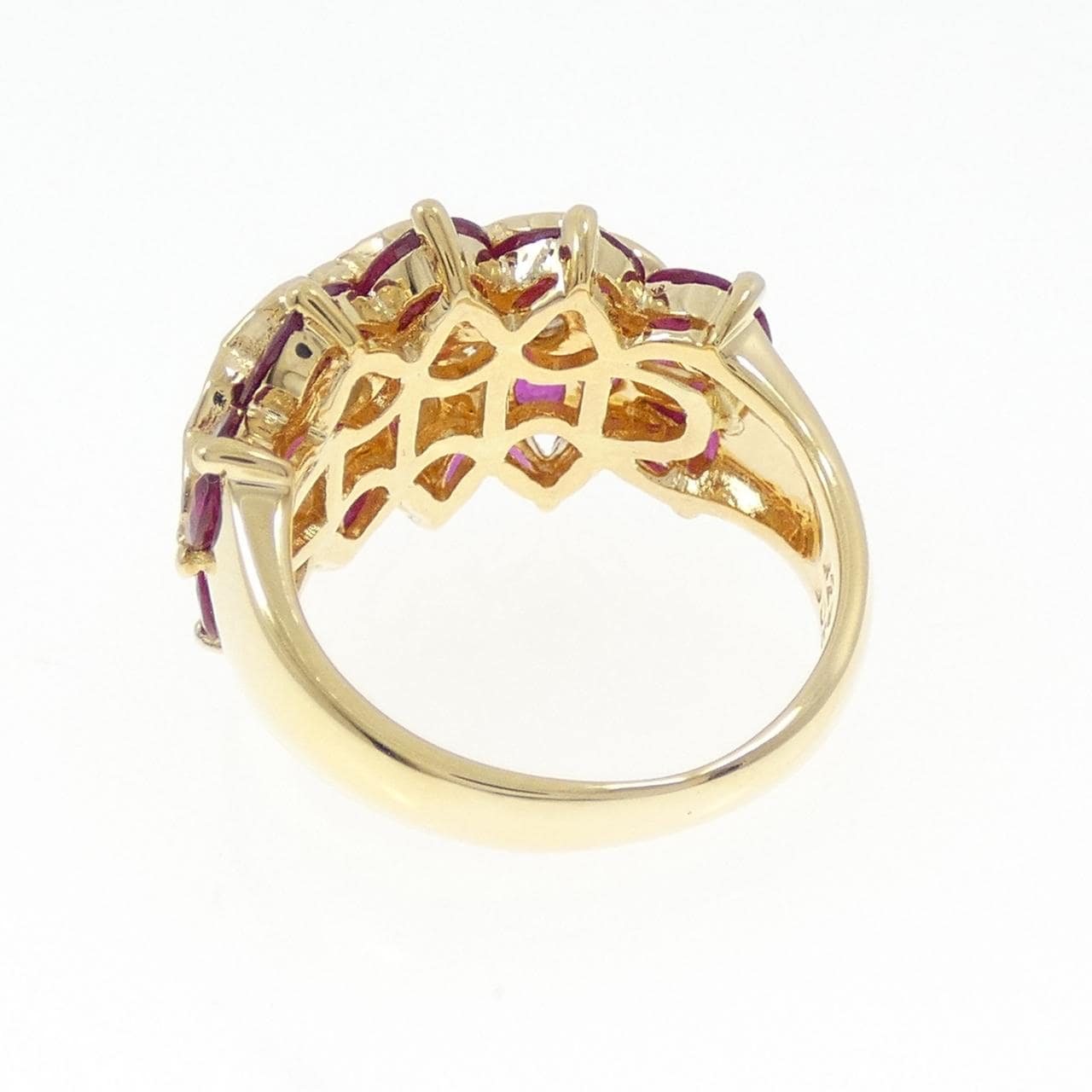 K18YG ルビー リング 2.96CT
