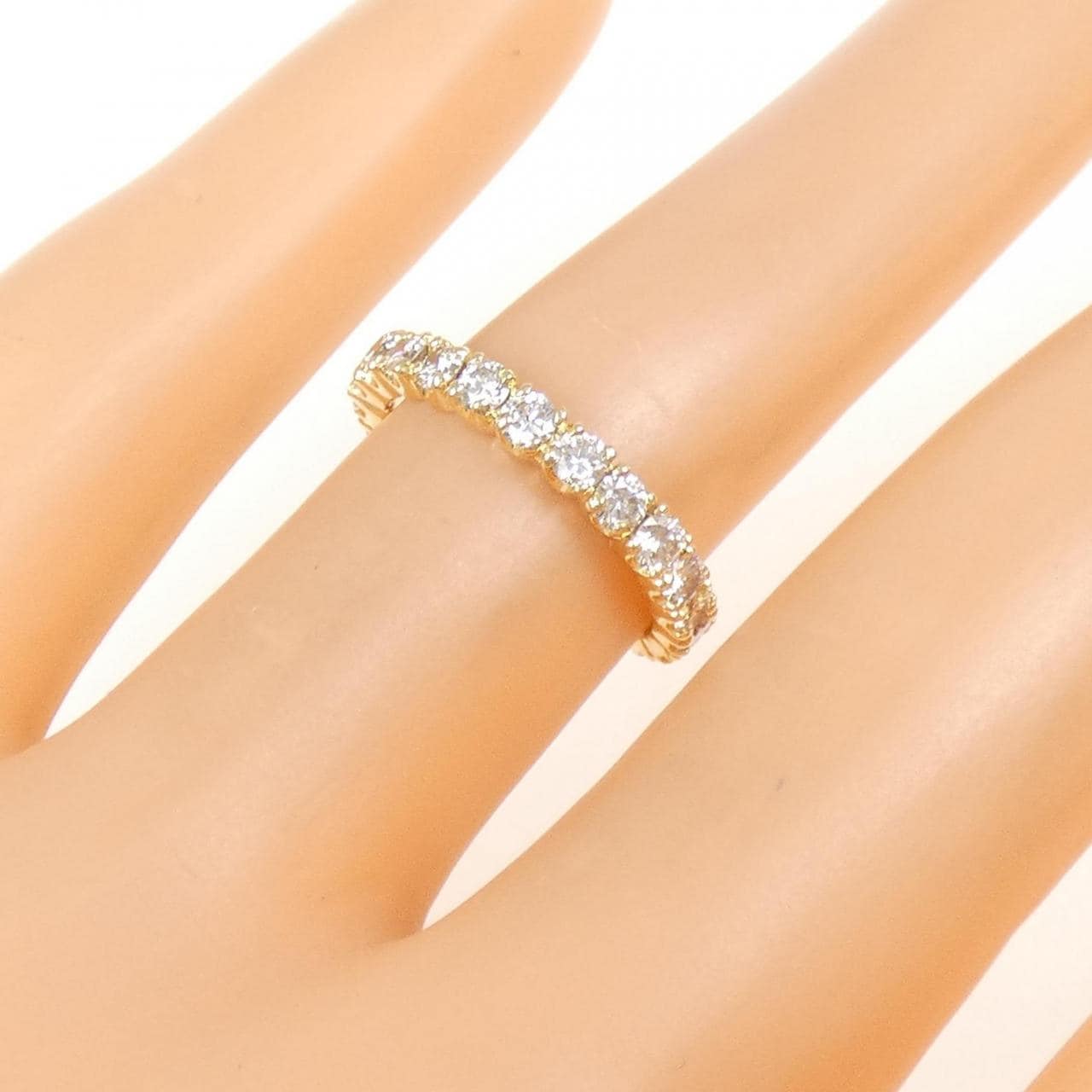 K18YG ハーフエタニティ ダイヤモンド リング 1.00CT
