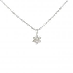 PT900/PT850 フラワー ダイヤモンド ネックレス 0.15CT