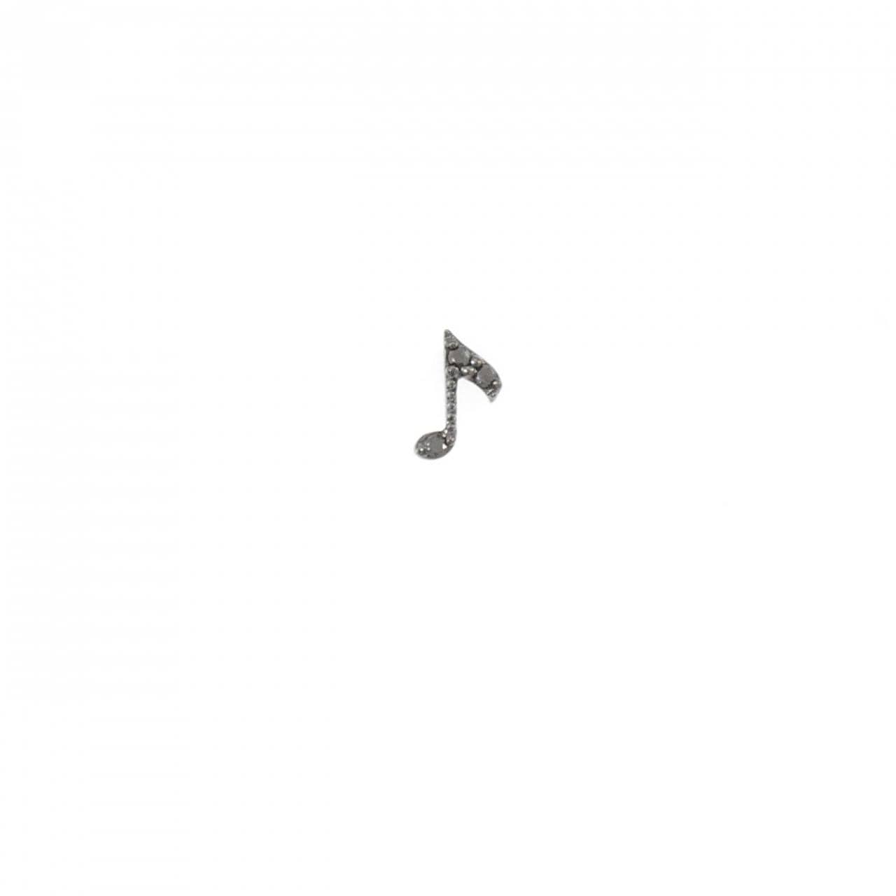 [新品] K18BG/K18YG 音符钻石耳环单耳0.01CT