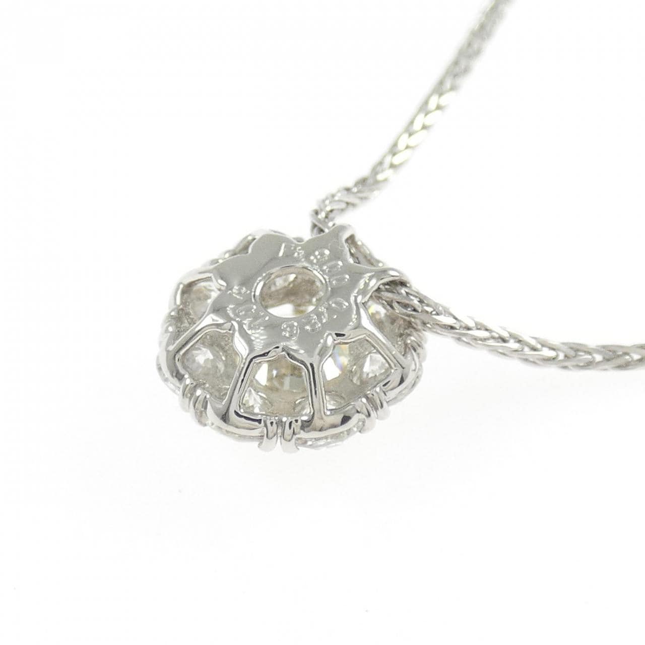 PT900/PT850 フラワー ダイヤモンド ネックレス 0.726CT M VS2 VG