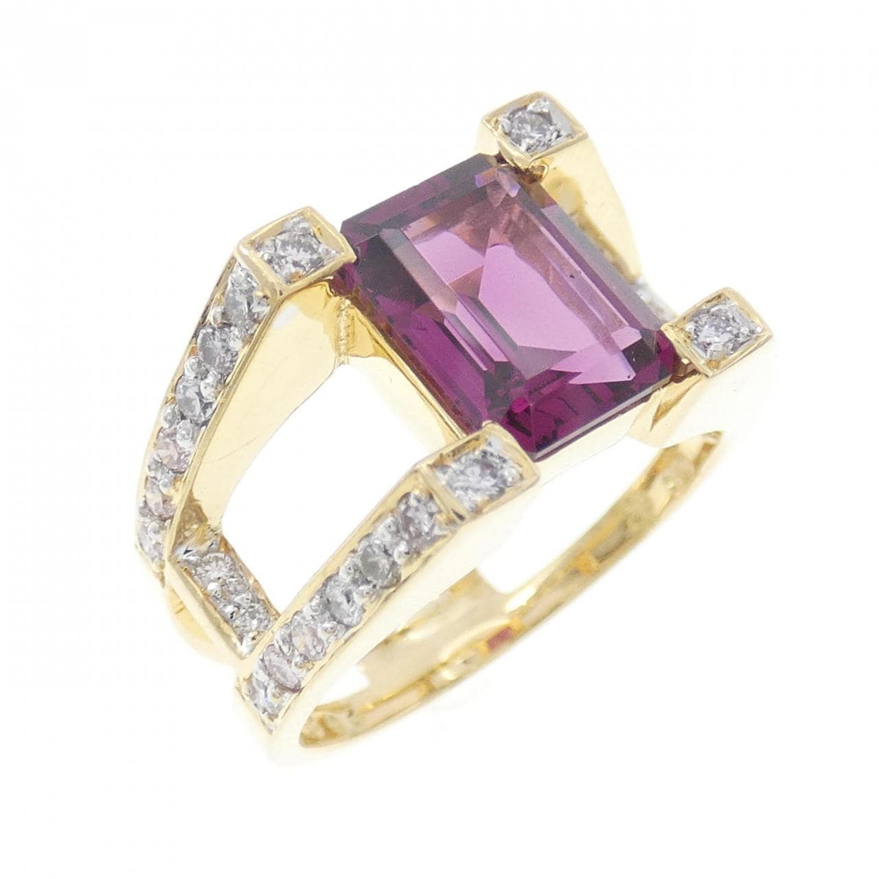 K18YG ガーネット リング 2.58CT